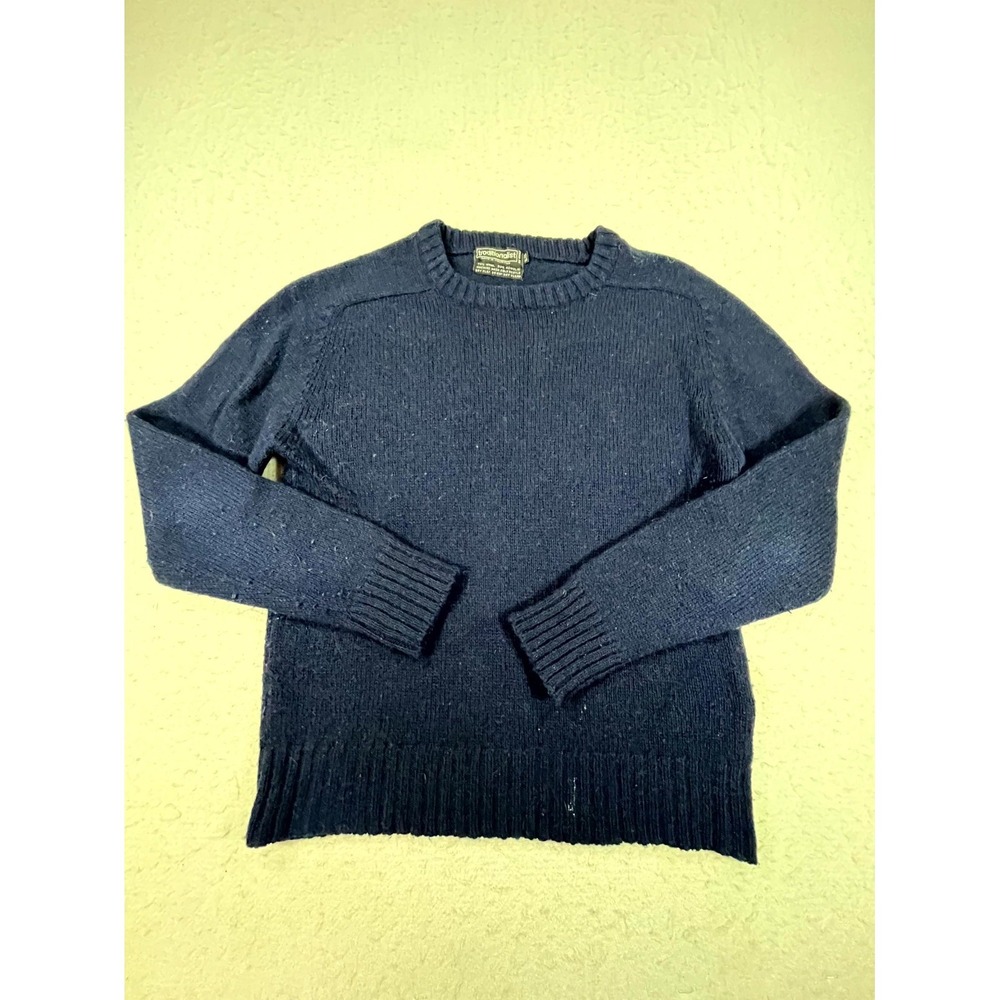 Vintage Y2K Traditionalist Sweater Mens XL Navy Blue Wool Tight Knit Crew Neck